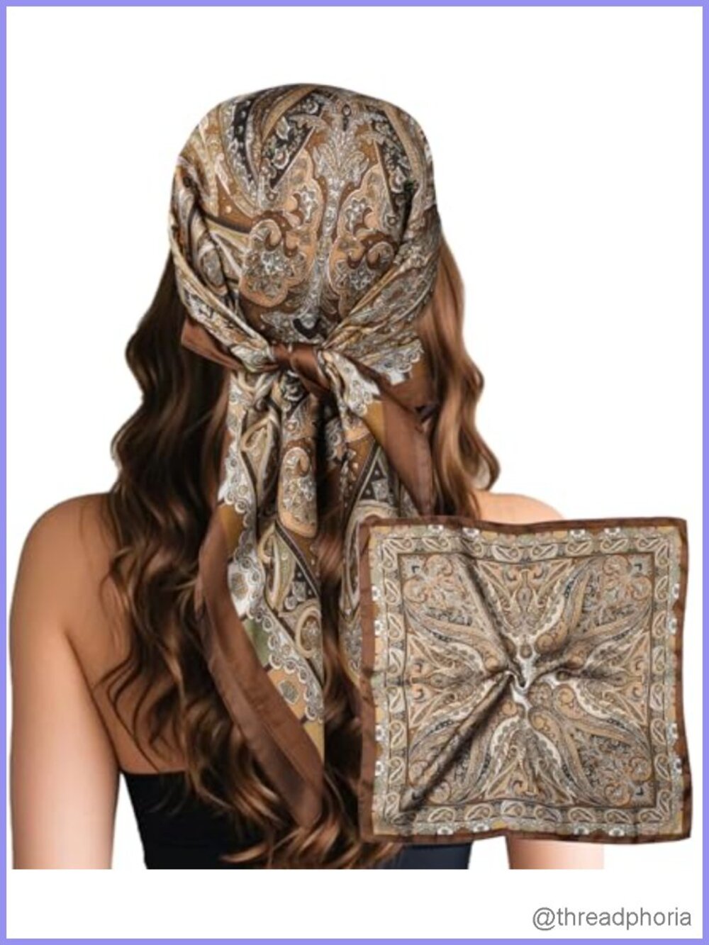 Silky Polyester Head Scarf Bandana Hair Wrap Multifunctional
